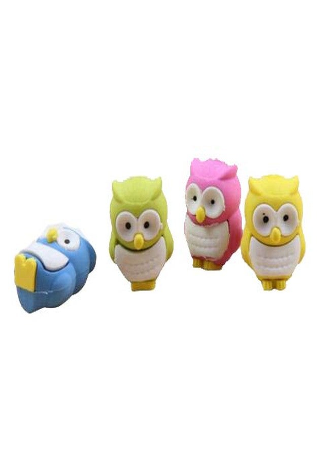 TECHNOCHITRA Newest Cute Owl Shape Erasers for School Kids and Idea for Kid's Birthday Return Gift, Pack of 8 (Multi) - Image 2